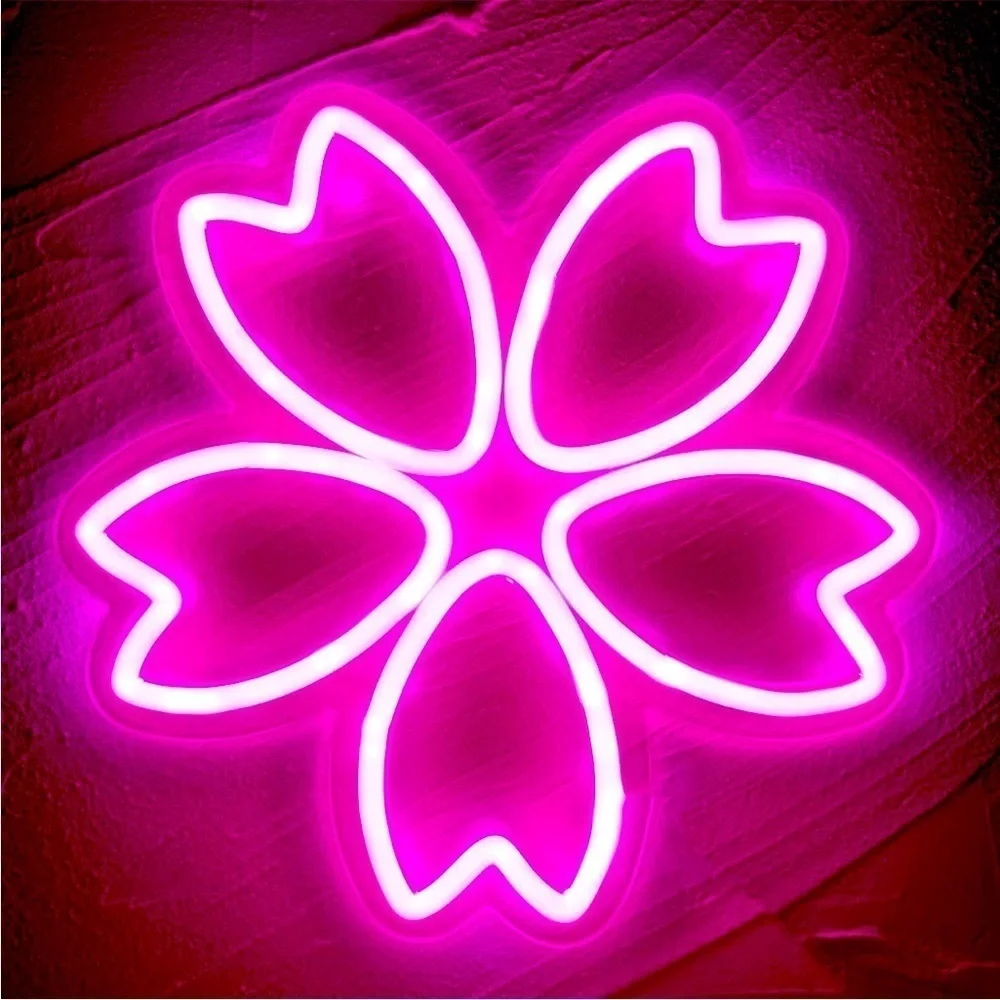 Neon Pink Sakura Japanese Flower Blossom Wall Kawaii Decor Light LED Indoor Gift - Picture 1 of 5